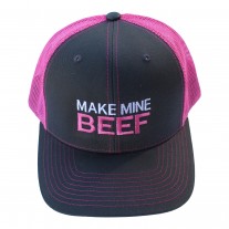 Make Mine Beef Hat (Pink & Grey)